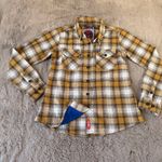 DIXXON Flannel Company Lager Plaid Long Sleeve Button Up Shirt Women XS Western Yellow Size M Photo 11