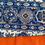 THML  Small Dress Blue coral Paisley sleeveless Pullover Orange Photo 5