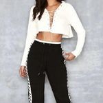 Mistress Rocks  black side tie fleece jogger sweatpants Photo 0