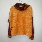 Marcia Bloom Pullover Long Sleeve Boucle Velvet Orange Sweater Cowl Top Sz XL Photo 0
