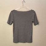 J.Crew Striped Perfect-Fit Open-Neck Tee Stripes Knit T-Shirt Cotton Small S Photo 1