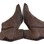 Marc Fisher  Brown Burnished Suede Contrast Stefani Western Bootie, Sz 7.5 Photo 10