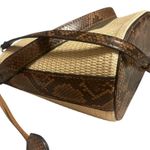 Snakeskin Mini Bucket Bag w/drawstring top! Brown Photo 3