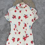 Reformation Women’s Sheila Floral-print Georgette Midi Shirt Dress Ecru Size 2 Photo 8