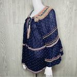 Free People  women’s Talia embroidered blouse shirt  bell shelve flair small Photo 8