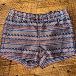 J Crew brocade striped elastic waist 00 preppy shorts Red Photo 0