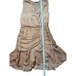 Storia ruched flouncy light pink polka dot mini dress sz S Photo 8