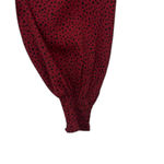 Lyaner Crop Top Sz L Red Smocked Waist Soft Femme Romantic Retro Chic Holiday Size L Photo 4