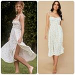 House Of CB House of‎ CB CHRISTABEL Ivory Floral Shirred Midi Dress NWOT size XS Photo 11