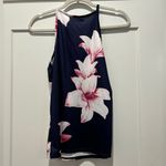 blue and pink floral tank top with zipper Photo 4