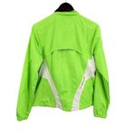 Brooks  Womens Running Jacket Green Hi Viz Reflective Windbreaker Vented Medium Photo 3