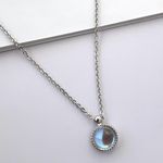 Simple style Adjustable Pendant Necklace for Women Silver Photo 2