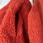 PINK - Victoria's Secret Pink Victoria’s Secret Funnel Neck Cropped Teddy Hoodie Jacket Rust Orange Small Photo 6