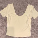 Lululemon  Athletica White V-Neck Short Sleeve Tee Photo 0