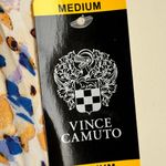 Vince Camuto Pleated Midi Skirt Ivory Blue Lavender Lined Womens size Medium Photo 2