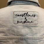 Billabong  Women's Coastlines Denim Jacket  Size Large Crop‎ Raw Hem Photo 2