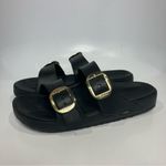 Skechers  arch fit 2 strap sandals black with gold buckles trendy women’s size 11 Photo 3