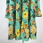 Johnny Was $398 NWOT  Tulum Relaxed Tiered Floral Teal Mini Dress Multicolor Sz S Photo 3