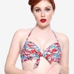 Disney NEW Hot Topic Retro Mulan Cherry Blossom Padded Underwire Swim Top XL Photo 0