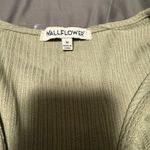 Wallflower Green Ribbed Tie Front Crop Blouse Size M Photo 1