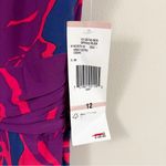 Jones New York Purple/Navy Blue Floral Print Stretch Midi Dress Size 12 NEW Photo 4