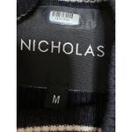 Nicholas Multicolor Wool Striped Rib Knit Mock Neck Short Sleeve Sweater Top M Size M Photo 3