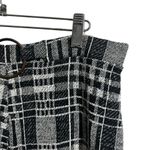 ZARA  Trafaluc Women Sz L Pants Black Knit Plaid Pull On Buckle Modern Wide Leg Photo 3