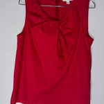 1901  Red‎ Sleeveless Blouse Twist Neck Detail Size Medium Photo 0