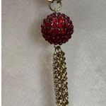 Elegant Rhinestone Crystal Clayball Long Necklace Disco Ball Boho Chic Whimsical Red Photo 3