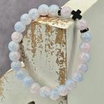 None Pink Blue Gray Bead Cross Elastic Boho Retro Bracelet Fashion Jewelry JB4-4 Photo 0