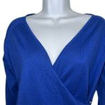 The Limited  Royal Blue Slanted Side Zip L/S Lightweight‎ Sweater EUC Size MP Photo 2