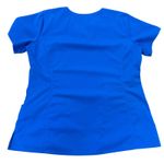 Purple Label by Healing Hands Royal Blue Scrub Top V Neck Short Sleeve Size L Size L Photo 3