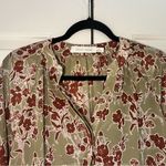 Bishop and Young Anthropologie  Floral Blouse Button Up Shirt Green Red Size Small Photo 3