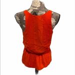Bebe Sleeveless Belted Blouse Bright Coral small Photo 2