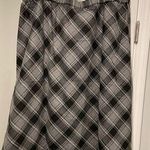 NWOT Serengeti Size 1X Black Gray Plaid Front Pleated Elastic Waist Maxi Skirt Photo 0