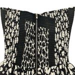 Parker Black White Animal Print Strapless Smocked Top Peplum Small Back Zip NWOT Photo 5