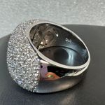 14KT White Gold Dome Diamond Ring Size 8 Silver Photo 2