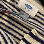 Old Navy Size S Cream Blue Stripe Lightweight Open Front Long Sleeve Cardigan Photo 8