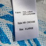 Elan Womens White Blue Geometric Print Halter Neck Mini Dress Beach Cover Up XL Photo 5