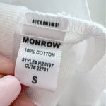 MONROW Cotton Twill Pocket Romper White Sz S White Photo 15