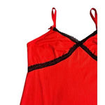 Love to Sleep 2 Piece Pajama Set Womens Size M Red Black Cami Capri Bottoms Size M Photo 2