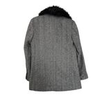 ZARA Rare Gray Stripe Removable Faux Fur Collar Blazer Jacket Size Small Photo 5