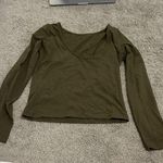 Madewell  Green Scope Back Longsleeve Top Photo 0