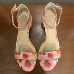 Alex Marie  Women's Red and Pink Floral Block Heel Sandals Shoes Size 6 EUC Photo 1
