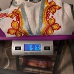 Trina Turk Peacock Embroidered Tunic 100% Cotton Sz Medium Lightweight V-neck Photo 13