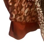 AQUA  Metallic Babydoll Party Dress Size S‎ Burgundy Leopard Print Photo 9