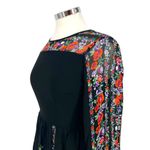 Topshop  Floral Bell Sleeve A-Line Mini Dress Black Multicolor Size 4 Photo 4