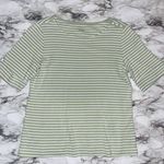 Christopher & Banks Short Sleeve Sweater Striped Green White Women L Photo 0