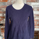 Talbots  Navy Blue Cotton Long Sleeve Sweater Size LP Photo 0