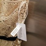 💕MARCHESA NOTTE💕 Glitter Ruffle Asymmetric Cocktail Dress ~ Champagne 2 NWT Gold Photo 8